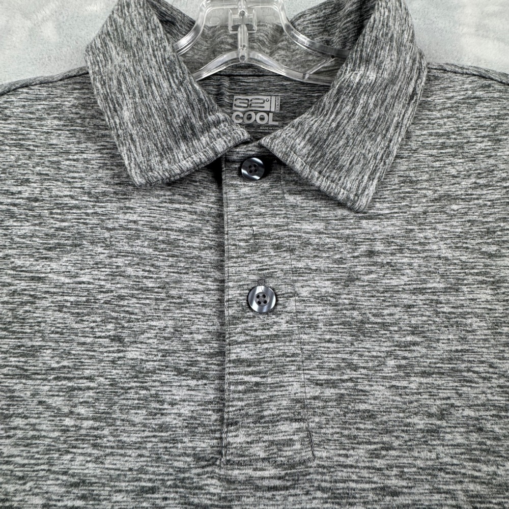 NWT 32 Degrees Cool Men's‎ Stretch Polo Shirt Charcoal Gray Space Dye Size Small - Picture 10 of 10